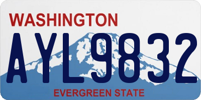 WA license plate AYL9832
