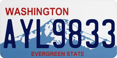 WA license plate AYL9833