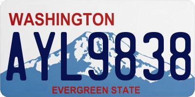 WA license plate AYL9838
