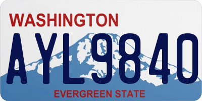 WA license plate AYL9840