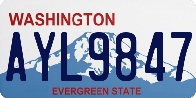 WA license plate AYL9847