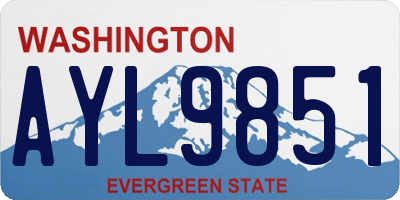 WA license plate AYL9851