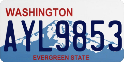 WA license plate AYL9853
