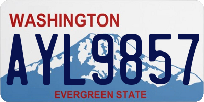 WA license plate AYL9857