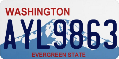 WA license plate AYL9863