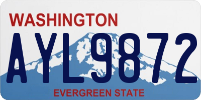 WA license plate AYL9872