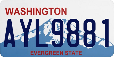 WA license plate AYL9881