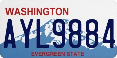 WA license plate AYL9884