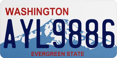 WA license plate AYL9886