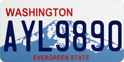 WA license plate AYL9890