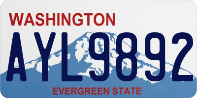 WA license plate AYL9892