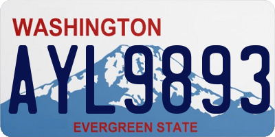 WA license plate AYL9893