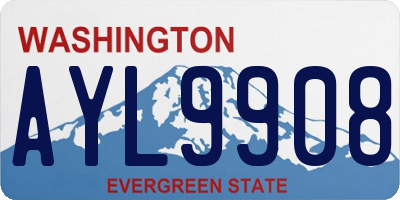 WA license plate AYL9908
