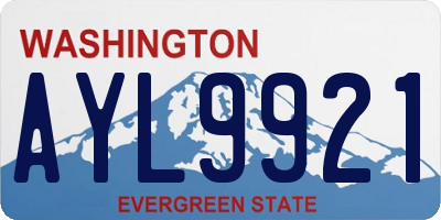 WA license plate AYL9921
