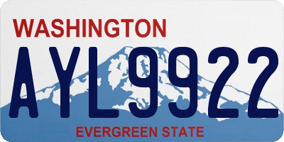 WA license plate AYL9922