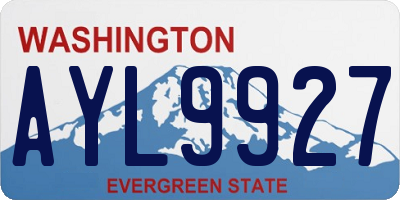 WA license plate AYL9927