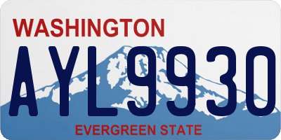 WA license plate AYL9930