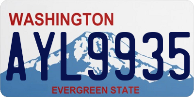 WA license plate AYL9935