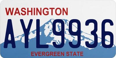 WA license plate AYL9936