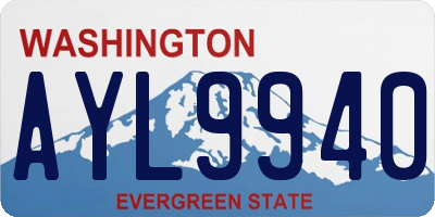 WA license plate AYL9940