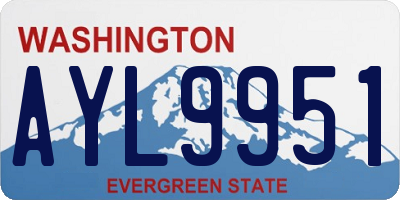 WA license plate AYL9951