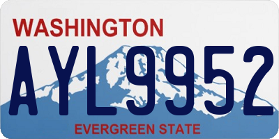 WA license plate AYL9952