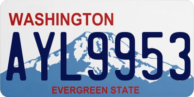 WA license plate AYL9953