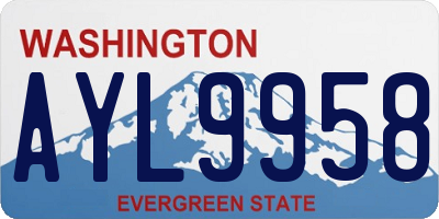 WA license plate AYL9958