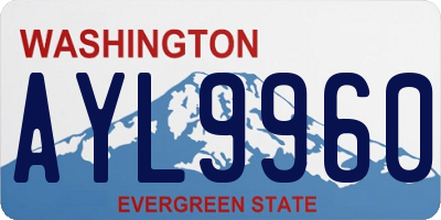 WA license plate AYL9960