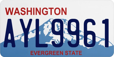 WA license plate AYL9961