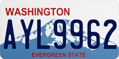 WA license plate AYL9962