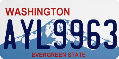 WA license plate AYL9963
