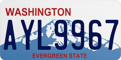WA license plate AYL9967