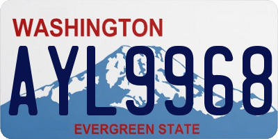 WA license plate AYL9968