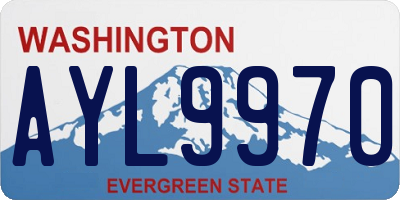 WA license plate AYL9970