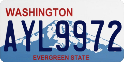 WA license plate AYL9972