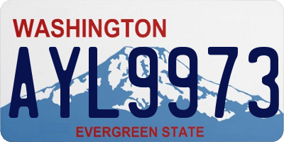 WA license plate AYL9973