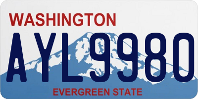 WA license plate AYL9980