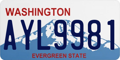 WA license plate AYL9981