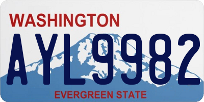 WA license plate AYL9982