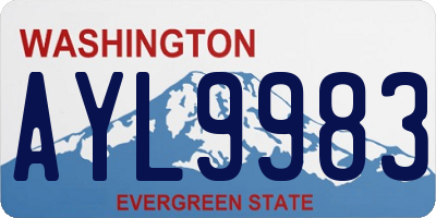 WA license plate AYL9983