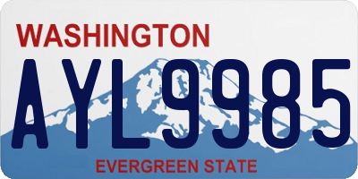 WA license plate AYL9985