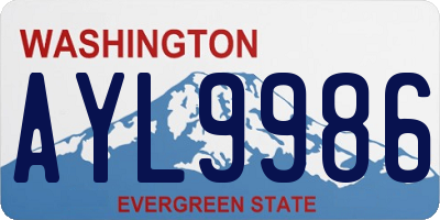 WA license plate AYL9986