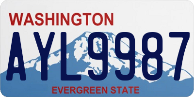 WA license plate AYL9987