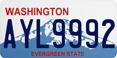 WA license plate AYL9992