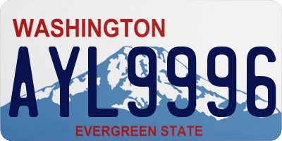 WA license plate AYL9996