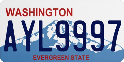 WA license plate AYL9997