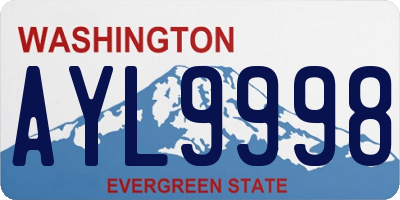 WA license plate AYL9998