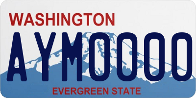 WA license plate AYM0000