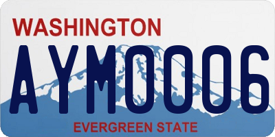 WA license plate AYM0006